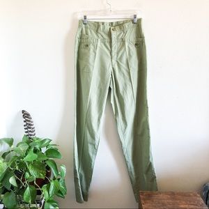 VINTAGE 70’s high rise mint green tapered leg pant